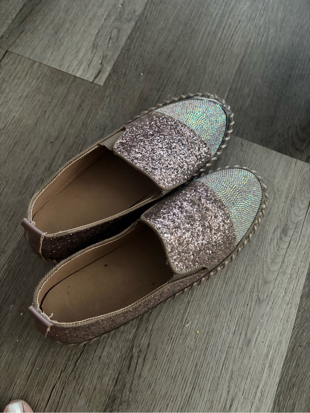 Glitter Slip-On Espadrilles - Rose Gold - Picture 3 of 3
